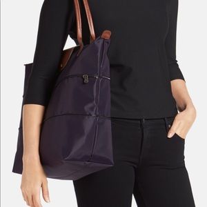 New Longchamp expandable tote - bilberry